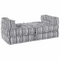 vidaXL Pouffe Sofa Modulare per 4 Persone che Diventa un Letto in Tessuto Grigio Chiaro