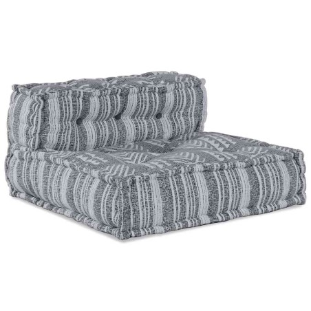 vidaXL Pouffe Divano Modulare per 4 Persone che diventa un Divano in Tessuto Grigio Chiaro
