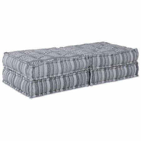 vidaXL Pouffe Modulare Divano 2 Posti in Tessuto Grigio Chiaro