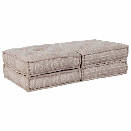 vidaXL Pouffe Sofa Modulare a 2 Posti Convertibile in Tessuto Marrone Chiaro di
