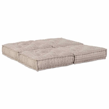 vidaXL Pouffe Sofa Modulare a 2 Posti Convertibile in Tessuto Marrone Chiaro di