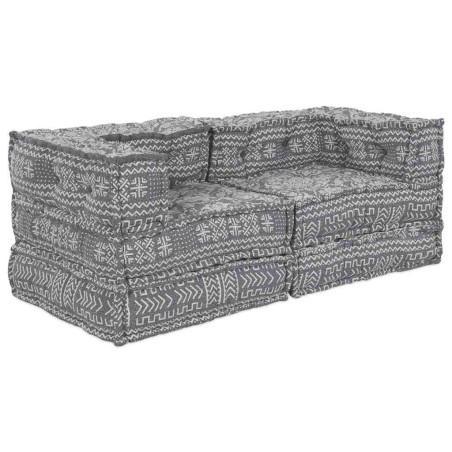 vidaXL Pouffe Sofà Modulare a 2 Posti Convertibile in Tessuto Grigio Chiaro di