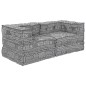 vidaXL Pouffe Sofà Modulare a 2 Posti Convertibile in Tessuto Grigio Chiaro di vidaXL Pouffe Sofà Modulare a 2 Posti Convertibile in Tessuto Grigio Chiaro di
