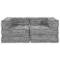 vidaXL Pouffe Sofà Modulare a 2 Posti Convertibile in Tessuto Grigio Chiaro di vidaXL Pouffe Sofà Modulare a 2 Posti Convertibile in Tessuto Grigio Chiaro di