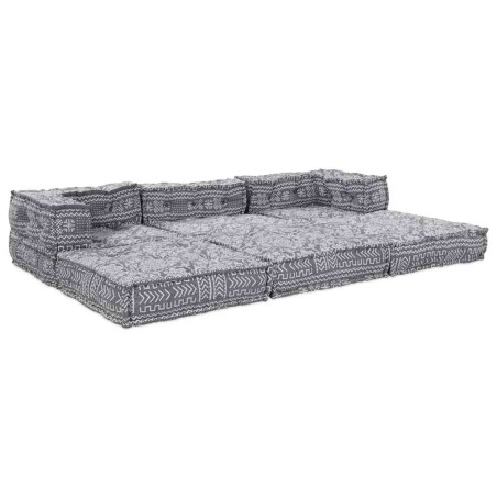 vidaXL Pouffe Sofa Modulare 3 Posti che diventa Letto - Tessuto Grigio Chiaro