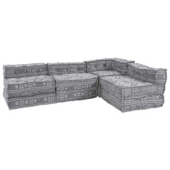 vidaXL Divano Pouffe Modulabile per 4 Persone Pieghevole - Grigio Chiaro