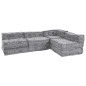 vidaXL Divano Pouffe Modulabile per 4 Persone Pieghevole - Grigio Chiaro vidaXL Divano Pouffe Modulabile per 4 Persone Pieghevole - Grigio Chiaro