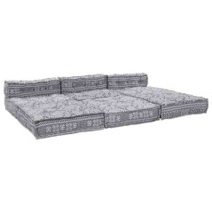 vidaXL Divano Pouffe Modulabile per 4 Persone Pieghevole - Grigio Chiaro