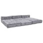 vidaXL Divano Pouffe Modulabile per 4 Persone Pieghevole - Grigio Chiaro vidaXL Divano Pouffe Modulabile per 4 Persone Pieghevole - Grigio Chiaro
