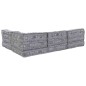 vidaXL Divano Pouffe Modulabile per 4 Persone Pieghevole - Grigio Chiaro vidaXL Divano Pouffe Modulabile per 4 Persone Pieghevole - Grigio Chiaro
