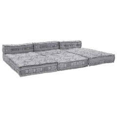 vidaXL Divano Pouf Modulare 4 Posti che si Trasforma in Divano in Tessuto Grigio Chiaro