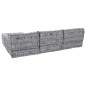 vidaXL Divano Pouf Modulare 4 Posti che si Trasforma in Divano in Tessuto Grigio Chiaro vidaXL Divano Pouf Modulare 4 Posti che si Trasforma in Divano in Tessuto Grigio Chiaro