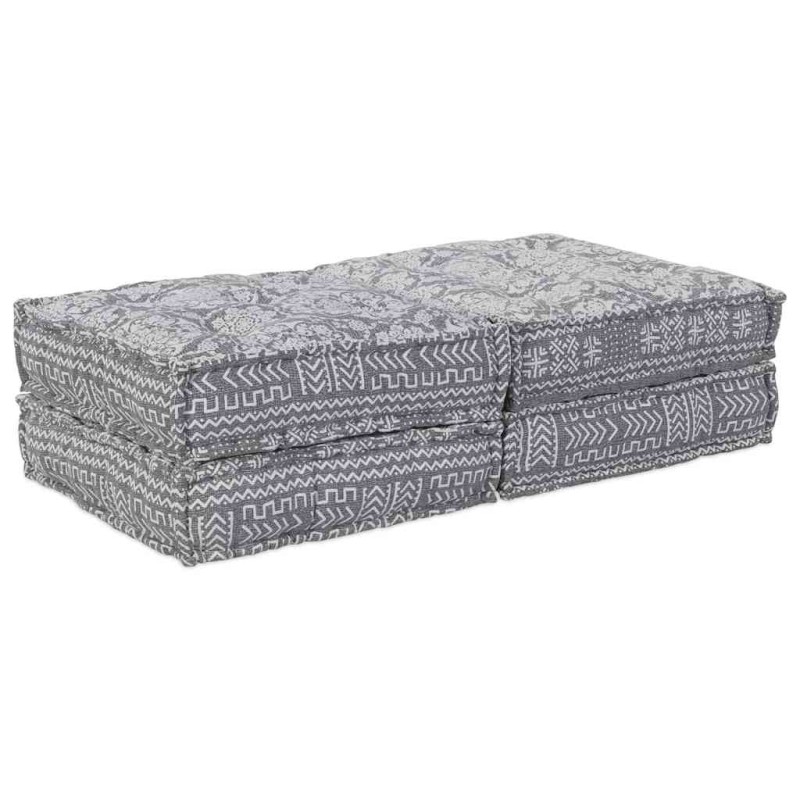 vidaXL Pouffe Modulare 2 Posti Convertibile Grigio Chiaro vidaXL Pouffe Modulare 2 Posti Convertibile Grigio Chiaro