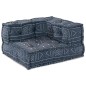 vidaXL Pouffe Sofa Modulare a 2 Posti Convertibile in Tessuto Indigo vidaXL Pouffe Sofa Modulare a 2 Posti Convertibile in Tessuto Indigo