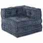 vidaXL Pouffe Sofa Modulare a 2 Posti Convertibile in Tessuto Indigo vidaXL Pouffe Sofa Modulare a 2 Posti Convertibile in Tessuto Indigo