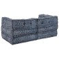vidaXL Pouffe Sofa Modulare a 2 Posti Convertibile in Tessuto Indigo vidaXL Pouffe Sofa Modulare a 2 Posti Convertibile in Tessuto Indigo