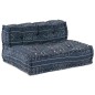 vidaXL Divano Pouffe Modulare per 4 Persone in Tessuto Indigo vidaXL Divano Pouffe Modulare per 4 Persone in Tessuto Indigo