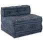 vidaXL Divano Pouffe Modulare per 4 Persone in Tessuto Indigo vidaXL Divano Pouffe Modulare per 4 Persone in Tessuto Indigo