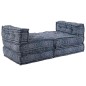 vidaXL Divano Pouffe Modulare per 4 Persone in Tessuto Indigo vidaXL Divano Pouffe Modulare per 4 Persone in Tessuto Indigo
