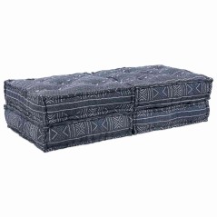 vidaXL Divano Pouffe Modulare a 2 Posti in Tessuto Indigo