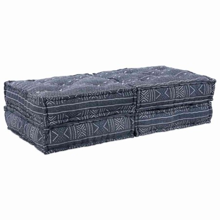 vidaXL Divano Pouffe Modulare a 2 Posti in Tessuto Indigo