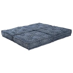 vidaXL Divano Pouffe Modulare a 2 Posti in Tessuto Indigo