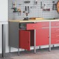 Banco da lavoro vidaXL 2 pezzi Rosso e Grigio in legno ingegnerizzato e acciaio Banco da lavoro vidaXL 2 pezzi Rosso e Grigio in legno ingegnerizzato e acciaio