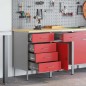 vidaXL Set Armadi da Lavoro 2 Pezzi Rosso e Grigio in Legno Ingegnerizzato e Acciaio vidaXL Set Armadi da Lavoro 2 Pezzi Rosso e Grigio in Legno Ingegnerizzato e Acciaio