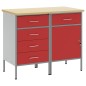 vidaXL Set Armadi da Lavoro 2 Pezzi Rosso e Grigio in Legno Ingegnerizzato e Acciaio vidaXL Set Armadi da Lavoro 2 Pezzi Rosso e Grigio in Legno Ingegnerizzato e Acciaio