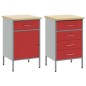 vidaXL Set Armadi da Lavoro 2 Pezzi Rosso e Grigio in Legno Ingegnerizzato e Acciaio vidaXL Set Armadi da Lavoro 2 Pezzi Rosso e Grigio in Legno Ingegnerizzato e Acciaio