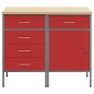 vidaXL Set Armadi da Lavoro 2 Pezzi Rosso e Grigio in Legno Ingegnerizzato e Acciaio vidaXL Set Armadi da Lavoro 2 Pezzi Rosso e Grigio in Legno Ingegnerizzato e Acciaio