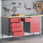 Set Armadio e Tavolo 3 Pezzi vidaXL Rosso in Legno Ingegnerizzato e Acciaio Set Armadio e Tavolo 3 Pezzi vidaXL Rosso in Legno Ingegnerizzato e Acciaio