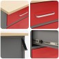 vidaXL Set da Tavolo e Armadietto da Lavoro in 4 Pezzi Rosso in Legno Ingegnerizzato e Acciaio