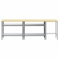 Set di banchi da lavoro in acciaio grigio, 3 pezzi Set di banchi da lavoro in acciaio grigio, 3 pezzi