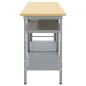 Set di banchi da lavoro in acciaio grigio, 3 pezzi Set di banchi da lavoro in acciaio grigio, 3 pezzi