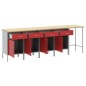 vidaXL Set di 5 pezzi di armadio da lavoro e tavolo ad angolo in legno ingegnerizzato rosso vidaXL Set di 5 pezzi di armadio da lavoro e tavolo ad angolo in legno ingegnerizzato rosso