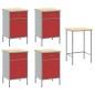 vidaXL Set di 5 pezzi di armadio da lavoro e tavolo ad angolo in legno ingegnerizzato rosso vidaXL Set di 5 pezzi di armadio da lavoro e tavolo ad angolo in legno ingegnerizzato rosso