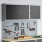 vidaXL Set da 5 Pezzi di Armadio per Utensili e Pannello Magnetico da Montare a Muro in Metallo Nero vidaXL Set da 5 Pezzi di Armadio per Utensili e Pannello Magnetico da Montare a Muro in Metallo Nero