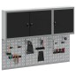 vidaXL Set da 5 Pezzi di Armadio per Utensili e Pannello Magnetico da Montare a Muro in Metallo Nero vidaXL Set da 5 Pezzi di Armadio per Utensili e Pannello Magnetico da Montare a Muro in Metallo Nero