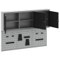 vidaXL Set da 5 Pezzi di Armadio per Utensili e Pannello Magnetico da Montare a Muro in Metallo Nero vidaXL Set da 5 Pezzi di Armadio per Utensili e Pannello Magnetico da Montare a Muro in Metallo Nero