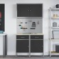 Set di 5 pezzi di armadio da lavoro e pannello forato MDF e metallo nero