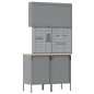 Set di 5 pezzi di armadio da lavoro e pannello forato MDF e metallo nero