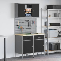 vidaXL Set da lavoro da 8 pezzi in acciaio grigio