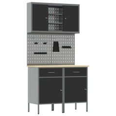 vidaXL Set da lavoro da 8 pezzi in acciaio grigio