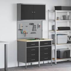 vidaXL Set da lavoro 5 pezzi in acciaio nero