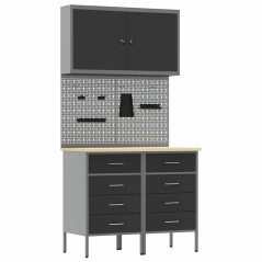 vidaXL Set da lavoro 5 pezzi in acciaio nero