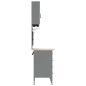 Set di armadi da lavoro e pannelli pegboard neri in MDF e metallo da 8 pezzi
