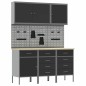 Set da lavoro da banco 8 pezzi in acciaio nero