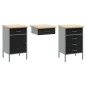 vidaXL Set da lavoro con armadio e pegboard 8 pezzi nero in MDF e metallo vidaXL Set da lavoro con armadio e pegboard 8 pezzi nero in MDF e metallo