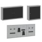 vidaXL Set da lavoro con armadio e pegboard 8 pezzi nero in MDF e metallo vidaXL Set da lavoro con armadio e pegboard 8 pezzi nero in MDF e metallo